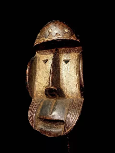 Afrikanische Maske handgeschnitzt aus Holz Wanddekoration Tribal Vintage...