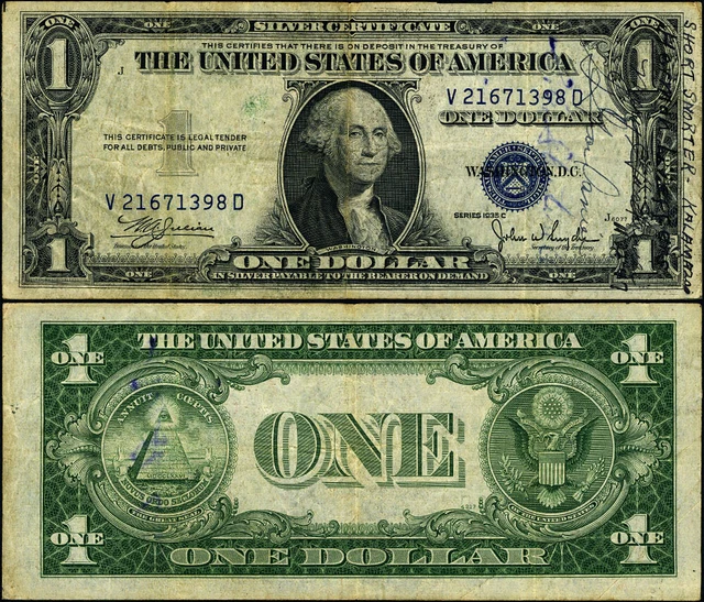 FR. 1612 $1 1935-C Silver Certificate VF - Short Snorter