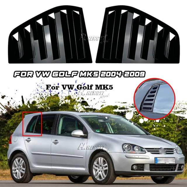 Heck Seitenfenster Lamellen Abdeckung Glanz Schwarz für VW Golf MK5 Schrägheck