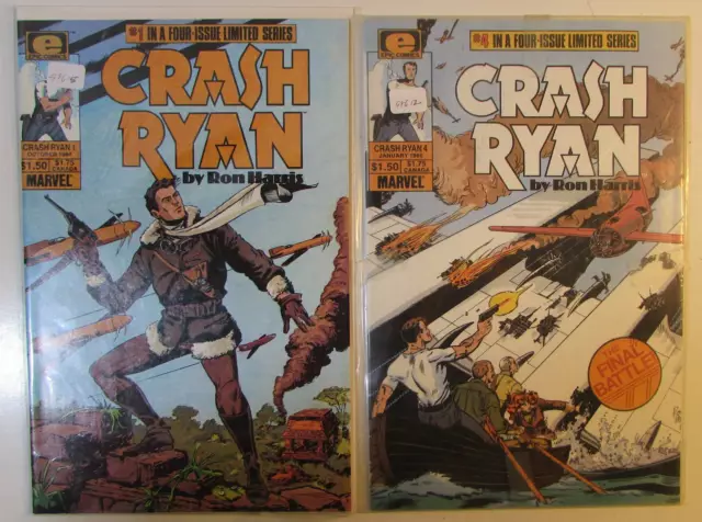 Crash Ryan Lot of 2 #1,4 Epic Comics (1984) 1st Print Comic Books