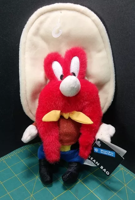 Vintage 1998 Warner Bros Studio Looney Tunes Yosemite Sam Plush Bean Bag 10" NWT