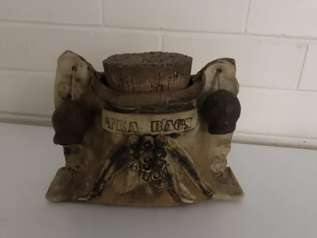 Quirky Retro Stoneware/Pottery Tea Bag Storage