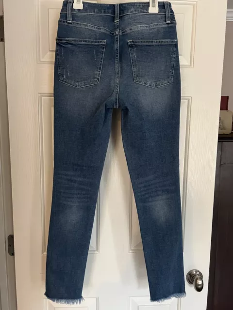 Womens LC Lauren Conrad High Rise Skinny Jeans Button Fly Medium Wash 2 2