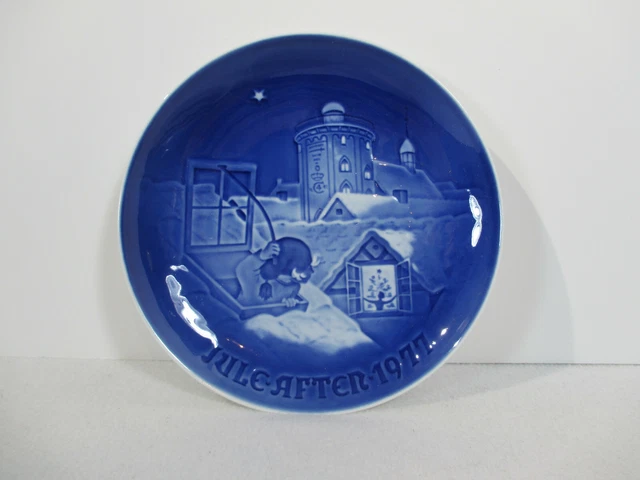 Bing Grondahl Jule After Vtg 1977 Plate Copenhagen Christmas Man Window Holiday