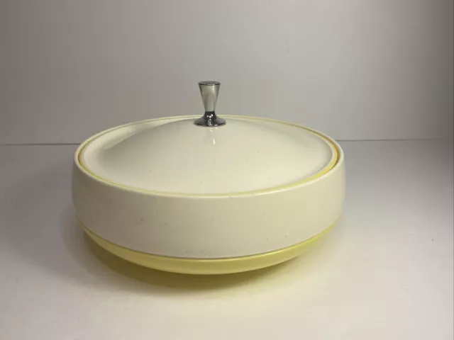 Vintage Bopp Decker Plastic Vacron Covered Bowl Serving Dish MCM Yellow USA Vintage Bopp Decker Plastic Vacron Covered Bowl Serving Dish MCM Yellow USA