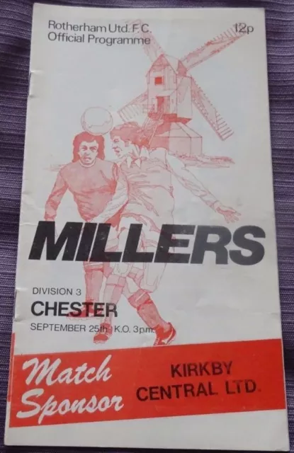 Rotherham United v Chester, 25 September 1976