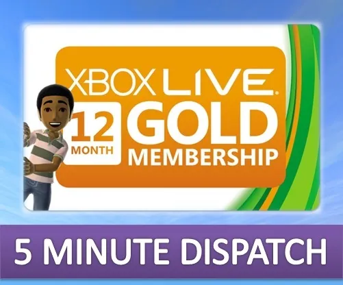 12 Month Xbox Live Gold Membership For Microsoft Xbox 360 / Xbox One Fast