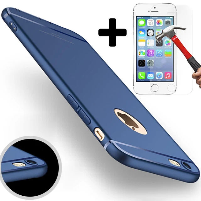 Coque Antichoc + Film Verre Trempé Pour IPhone 6 à 12 - Compatible Sans Fil Qi - TPU Mince