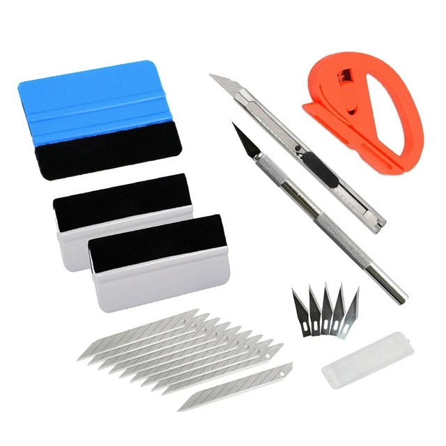 Au Car Vinyl Wrapping Tools Felt Squeegee Application Casement Tint Scraper-Kit