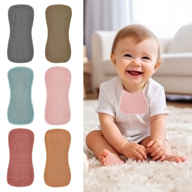 6 LAYERS BABY Drooling Bib Pure Cotton Milk Spit Up Rags Burping Rags