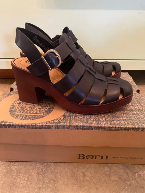 born black clog hartley heels sandals 9 NIB