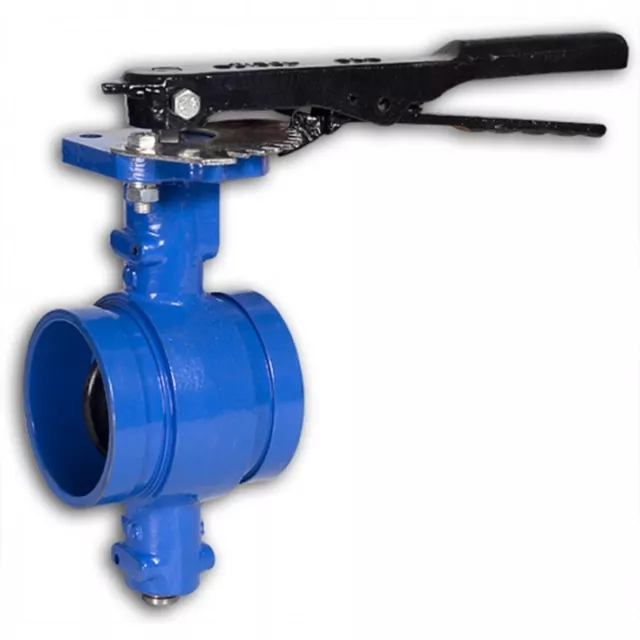 Grooved End Butterfly Valve 2" 200 cwp, Ductile Iron Buna Disc Lever NEW 070WH