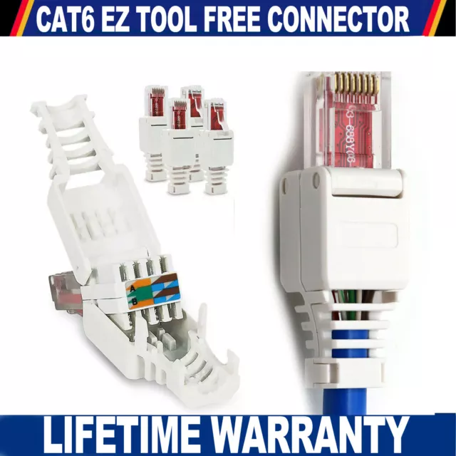 RJ45 CAT6 Easy Ethernet Kabel Stecker Poe CCTV Werkzeug & Crimpfreies Set EZ