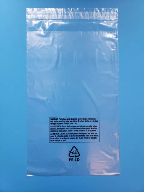 6"x9" Poly Bags Resealable Suffocation Warning Clear Lip & Tape 1.5 mil Apparel