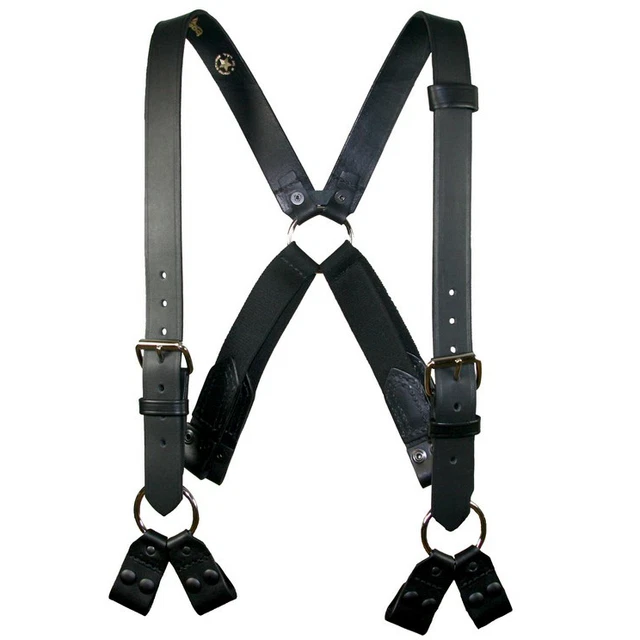 Boston Leather Fireman's Leather Suspenders 8 Point Loop Attachment Boston Leather Fireman's Leather Suspenders 8 Point Loop Attachment