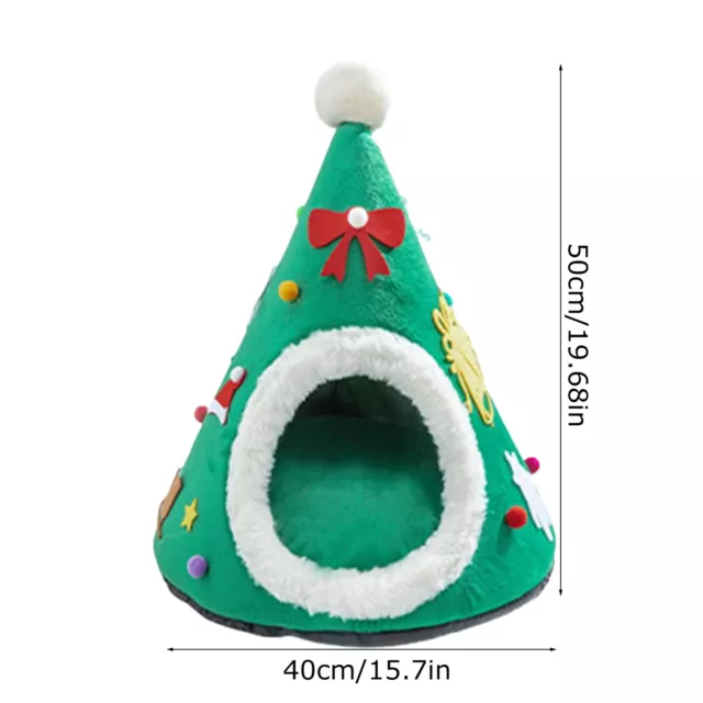 Christmas Tree Pet Cat House Tent Warm Cat Sleeping Cave Bed for Kitten Puppy 2