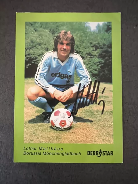 Lothar Matthäus Original Signierte AK Rookie Borussia Mönchengladbach DFB WM90