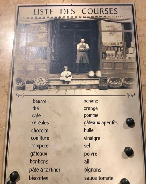 FRENCH metal SHOPPING MEMO LISTE DES COURSES COMMISSIONS Plaque  old store shop 4