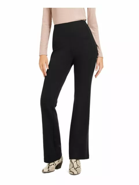 NWT $60 INC Women's 2 Deep Black Pull On Seamed Bootcut Leg Pants Stretch