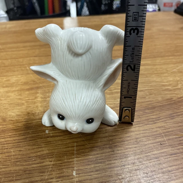 Vintage Homco #1454 Tumbling Playful Bunny Rabbit Figurine Ceramic Easter