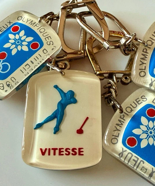 Porte-clés JO Grenoble 1968 - Bourbon - Figure Patinage - Collection