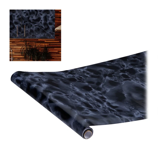 Papel adhesivo muebles, Pegatina decorativa, Vinilo autoadhesivo, Mármol negro