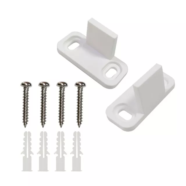 2Pcs Hardware Pocket Door Guide White Sliding Door Guides Floor Mount 4.5 x 2 cm