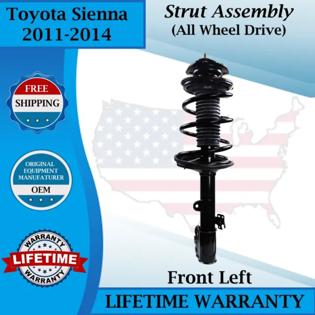 Monroe Genuine OEM Front Left Strut For 2011-2014 Toyota Sienna 2.7L 3.5L AWD