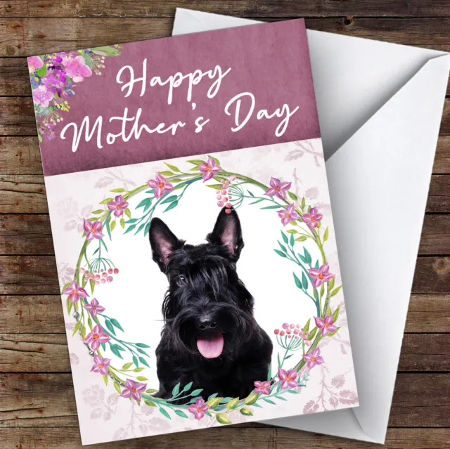 Scottish Terrier Dog Traditional Animal Personalised Mother's Day Card