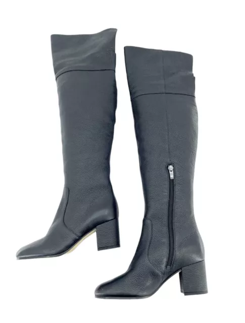 Via Spiga Finlay Boots Black Leather Tall Over The Knee Block Heel SZ 5 New SH15 2