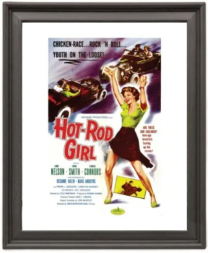 Hot rod girl  - Picture Frame 8x10 inches - Poster - Print - Poster - Print