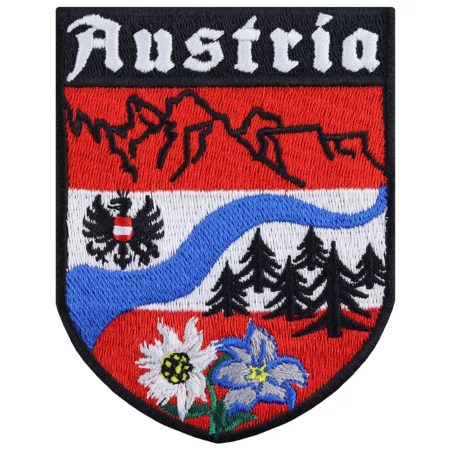 AUSTRIA Aufnäher Edelweiß Aufbügler Alpenverein Patch Österreich Wanderlust