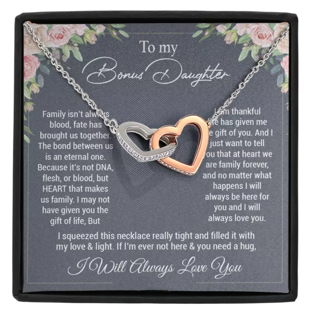 To My Bonus Daughter Necklace, Gift For Daughter, Birthday Graduation Christmas