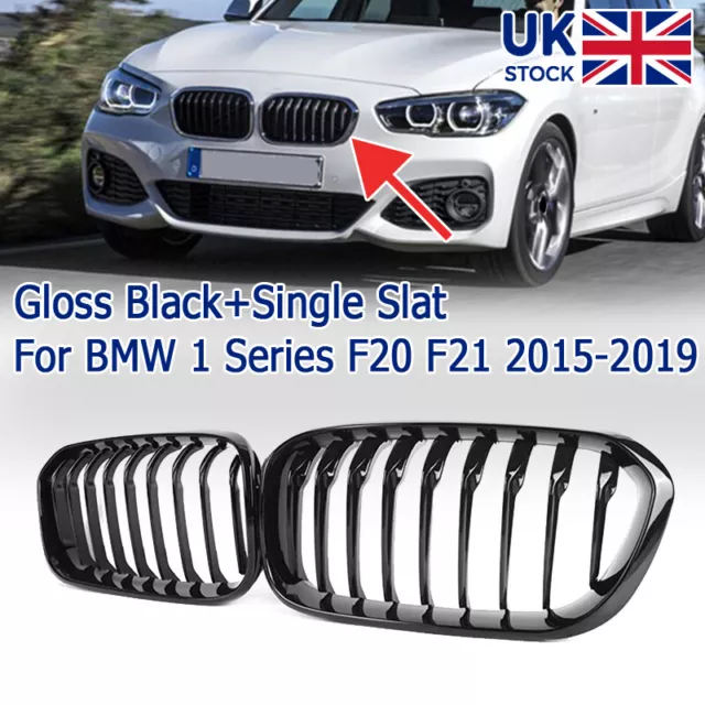 BMW 1 Series F20 2015-2019 Gloss Black Double Slat Grille