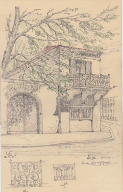Berlin Friedrichsgracht Original Bleistiftzeichnung Konte 1935