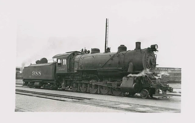 7H185 RPPC 1936/50s AT&SF SANTA FE RAILROAD 2-10-0  LOCO #988 SAN BERNARDINO CA