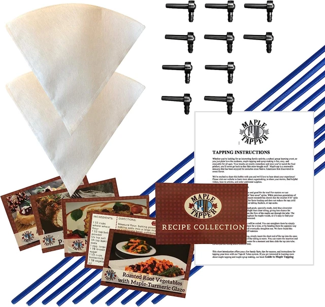 Maple Syrup Tree Tapping Kit ? (10) Spiles + (10) 3 Tubes + (2) 1- QT Maple Sap