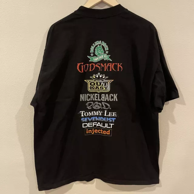 2002 Rolling Rock Town Fair 33 Godsmack Outkast POD Nickleback Tshirt Size XXL