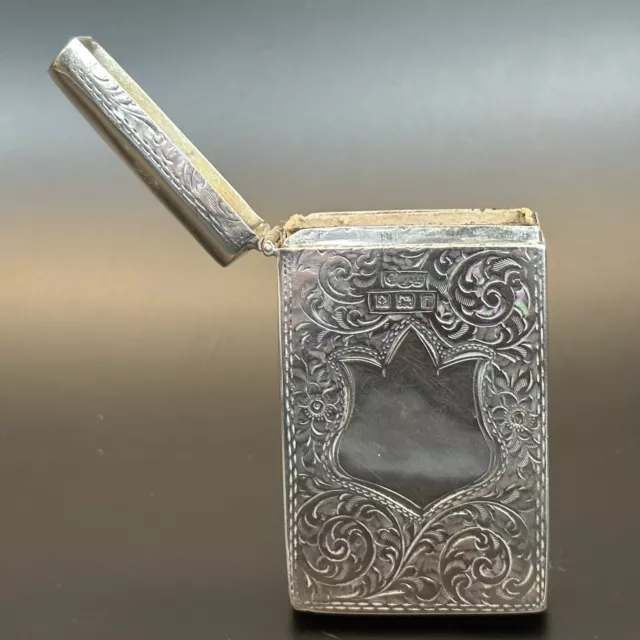 Solid Silver Edwardian Matchbox Cover - Birmingham 1908 by Joseph Gloster Ltd
