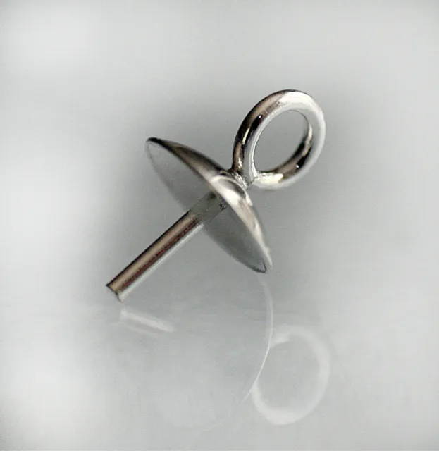 1 Pair Sterling 925 Silver Bead Cup Pegs Jewellery Findings Earring Fittings Cap