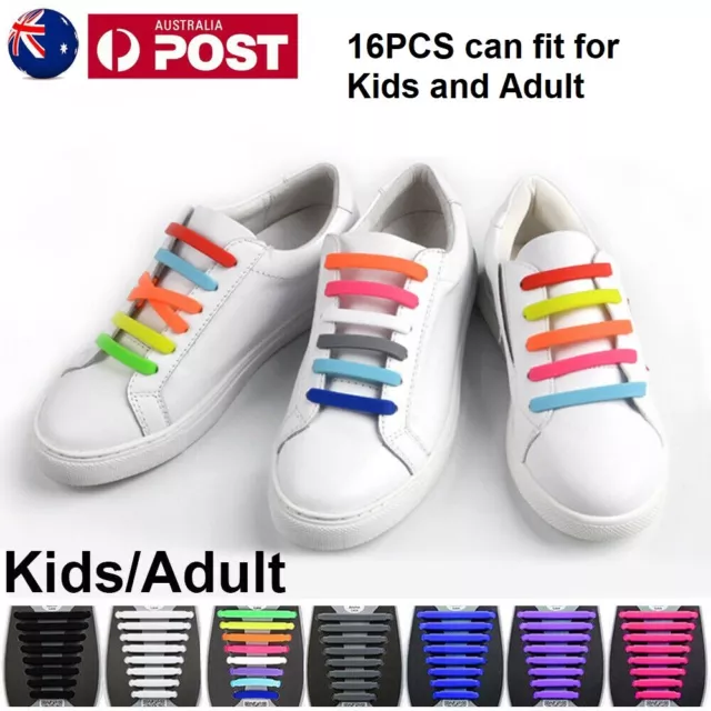 Easy Lazy No Tie Elastic Silicone Shoe Laces Cool Shoelaces Unisex Adults & Kids