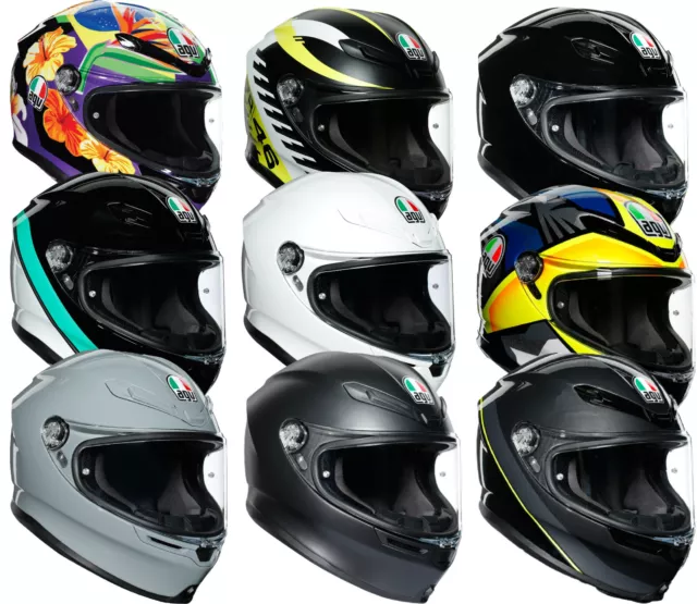 AGV K6 Full Face Helmet E2205 Motorcycle Motorbike Crash Helmet