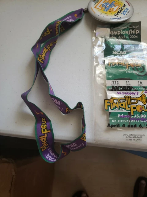2 2004 NCAA WOMEN's FINAL FOUR CHAMPIONSHIP TICKETs lanyard button Tennesse Vols 6