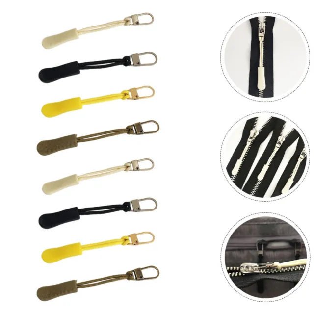 8 Pcs Movable Zipper Pull Tab Zinc Alloy Decorative Labels Slider