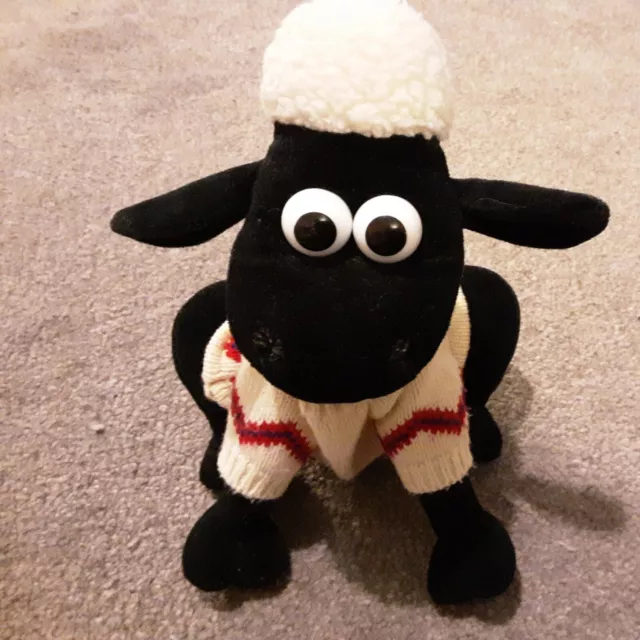 Vintage 1989 Wallace And Gromit 11” Shaun The Sheep in Sweater Soft Plush Toy