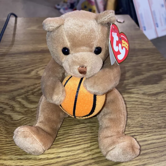 Ty Beanie Babie - Hoops the Bear holding Basketball 3/6/2005 LNWT