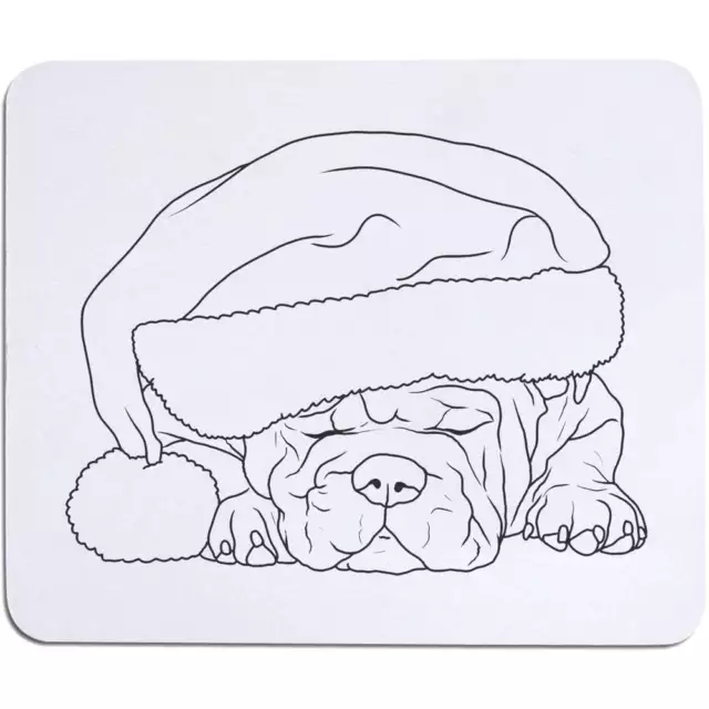 'Santa Sleepy Bulldog' Mouse Mat / Desk Pad (MO00031032)
