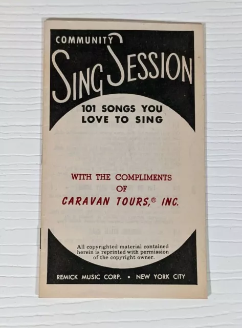 Vintage Brochure Community Sing Session 101 Songs You Love to Sing song booklet