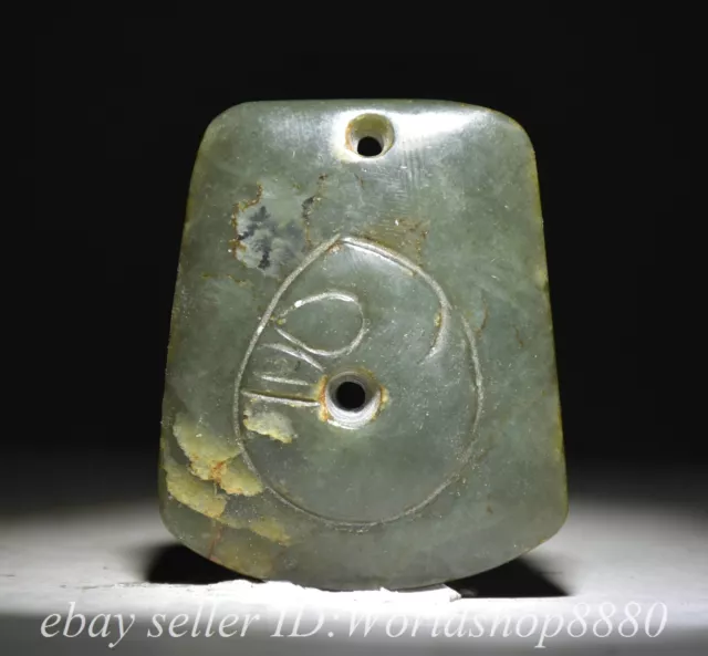 2" Chinese Hongshan Culture Old Jade Carved Pig Dragon Yu Bi Statue Pendant