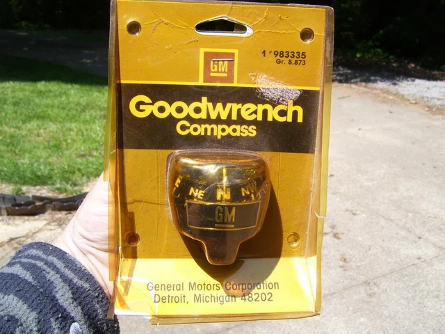 1970s Antique nos GM compass auto accessory Vintage Chevy Ford Hot rat Rod 68 70
